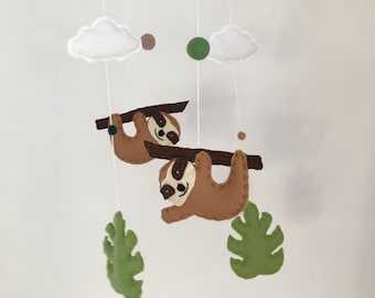 Sloths! African Or Jungle Animals - Baby Crib Mobile