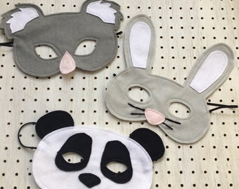 Panda, Koala or Bunny Felt Fancy Dress Up Mask