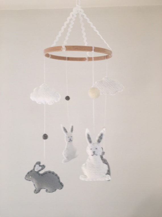 bunny rabbit cot mobile