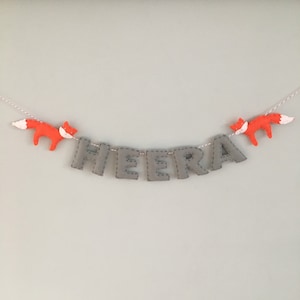 Felt Woodland Creature Baby Nursery Name Garland Banner - Made To Order/ Personalised