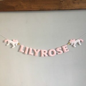 Any Animal Baby Nursery Handmade Name Garland Banner - Made To Order/ Personalised