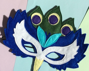 Felt Peacock Fancy Dress Up Mask