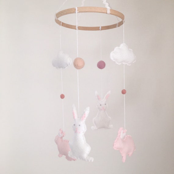 bunny rabbit cot mobile