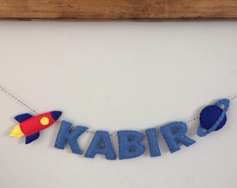 Any Shape Transport Baby Nursery Name Garland Banner - Made To Order/ Personalised