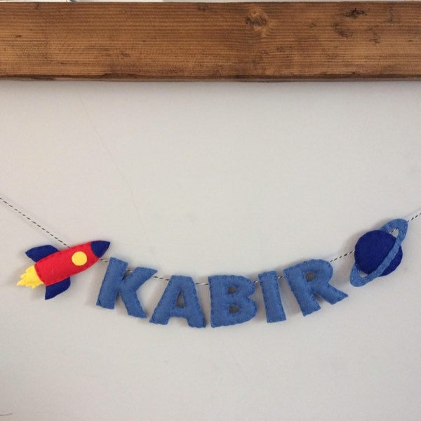 Any Shape Transport Baby Nursery Name Garland Banner - Made To Order/ Personalised