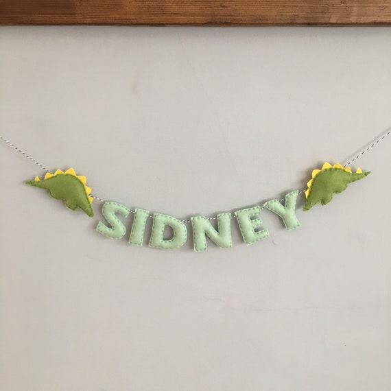 Felt Dinosaur Baby Nursery Name Garland Banner - Personalised/ Made To Order