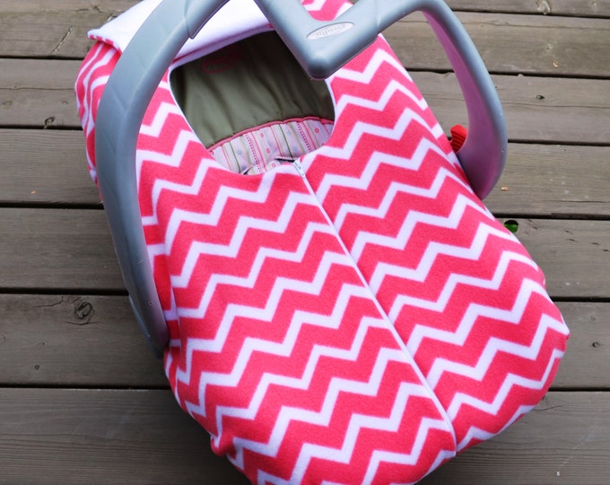 Chevron Car Seat Cover for Winter Baby With Zipper Pink and Etsy