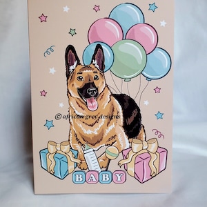 Baby Shower German Shepherd Greeting Card