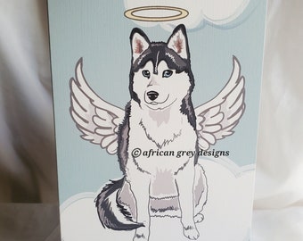 Angel Siberian Husky Greeting Card