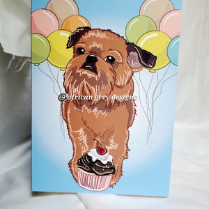 Brussels Griffon &#39;n Balloons Greeting Card
