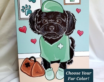 Dr. Shih Tzu Greeting Card - Doctor or Veterinary Card
