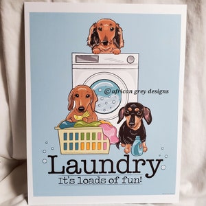Dachshund Laundry Print - Washing Machine - 8x10 Eco-friendly Size