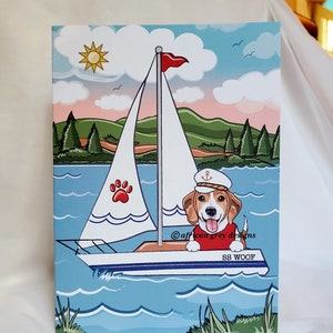 Sailing Beagle Greeting Card