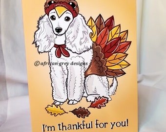 Thanksgiving Poodle Greeting Card