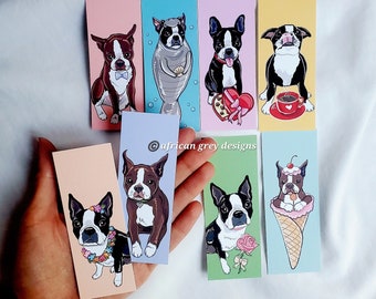 Mini Boston Terrier Bookmarks - Eco-friendly Set of 8