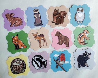 Woodland Animals Die Cut Collection - Eco-friendly Set of 12 - Scrapbooking Embellishment