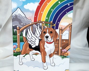 Pocket Beagle Dog Memorial Personalized Print Pocket Beagle Rainbow Bridge Pet Loss Sympathy Gift