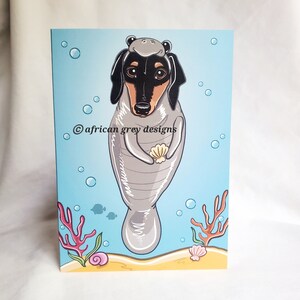 Manatee Dachshund Greeting Card