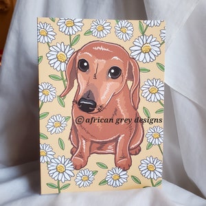 Daisy Dachshund Greeting Card
