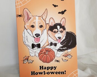 Howl-oween Corgi Greeting Card