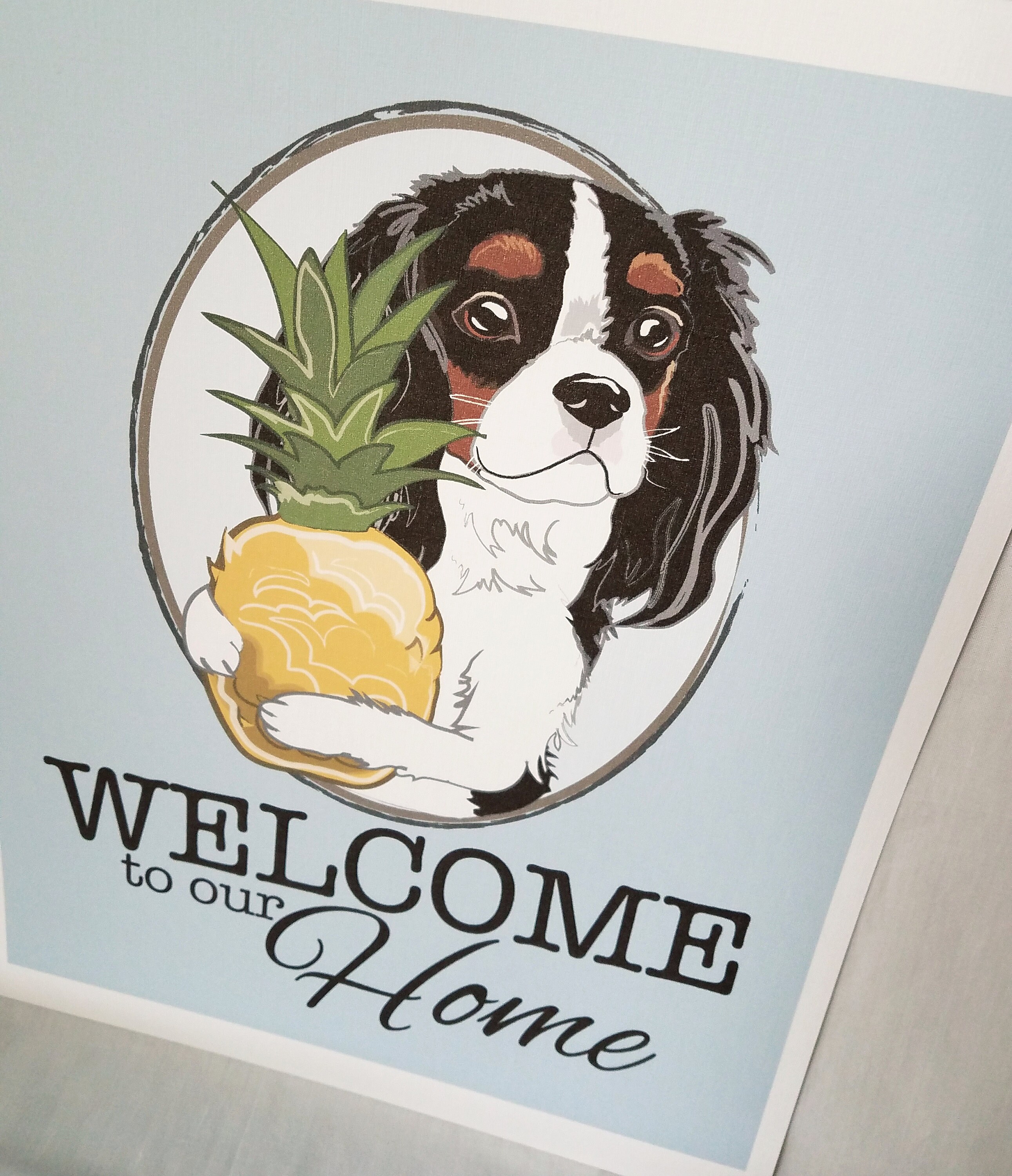 Pineapple Cavalier King Charles Spaniel Print Etsy.de