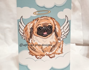 Pekingese Angel Greeting Card