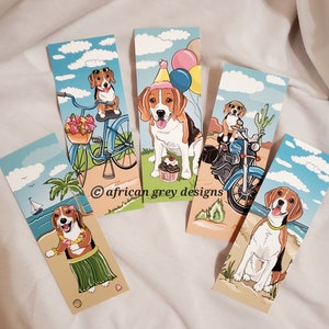 Traveling Beagle Bookmarks - Eco-friendly Set of 5