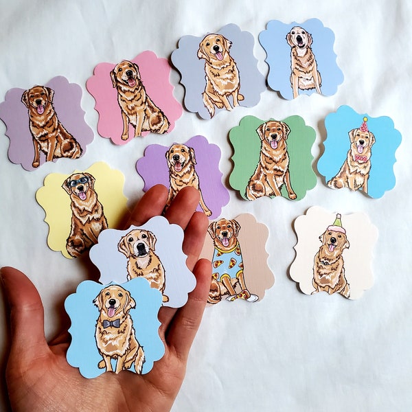 Golden Retriever Die Cut Collection - Eco-friendly Set of 12 - Scrapbooking Embellishment