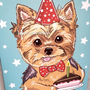 Yorkie Birthday Cake Greeting Card image 3