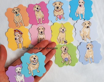 Yellow Lab Die Cut Collection - Eco-friendly Set of 12 - Scrapbooking Embellishment