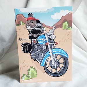Biker Bunny Greeting Card