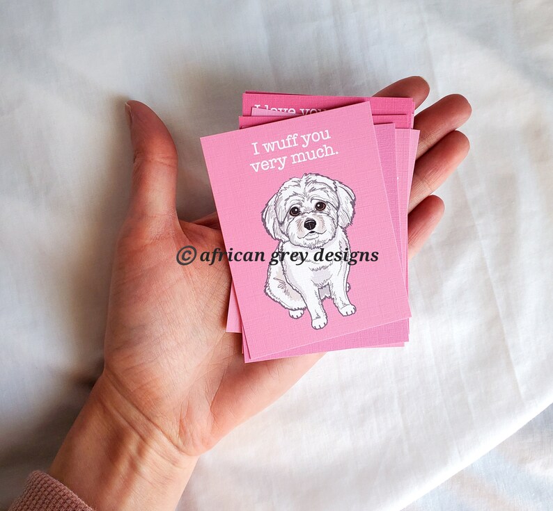 Maltese Valentines Mini Ecofriendly Set of 8 Printed on Etsy