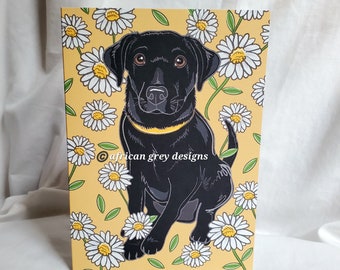 Daisy Black Lab Greeting Card