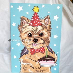 Yorkie Birthday Cake Greeting Card image 2