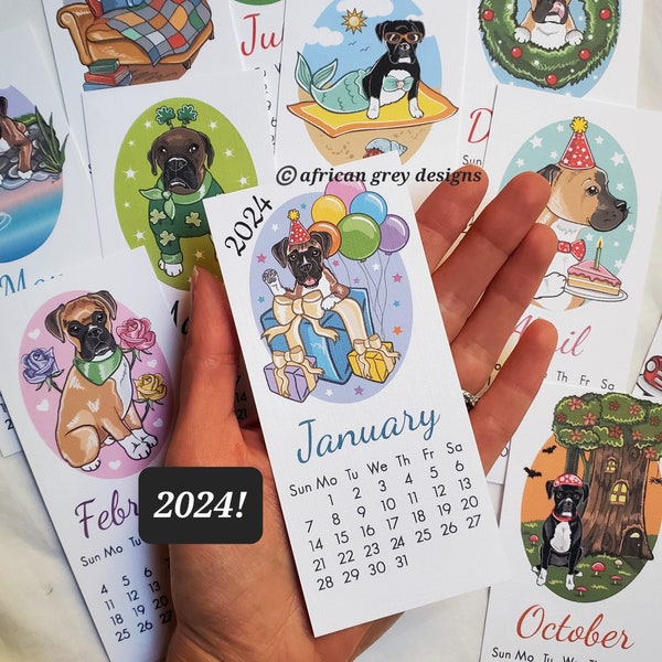 Boxer 2024 Calendar Etsy