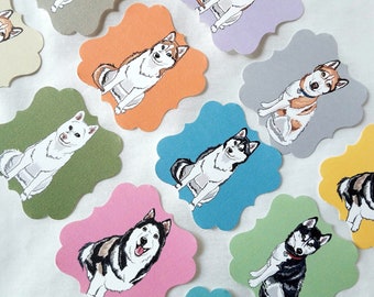 Siberian Husky Die Cut Collection - Eco-friendly Set of 12 - Scrapbooking Embellishment