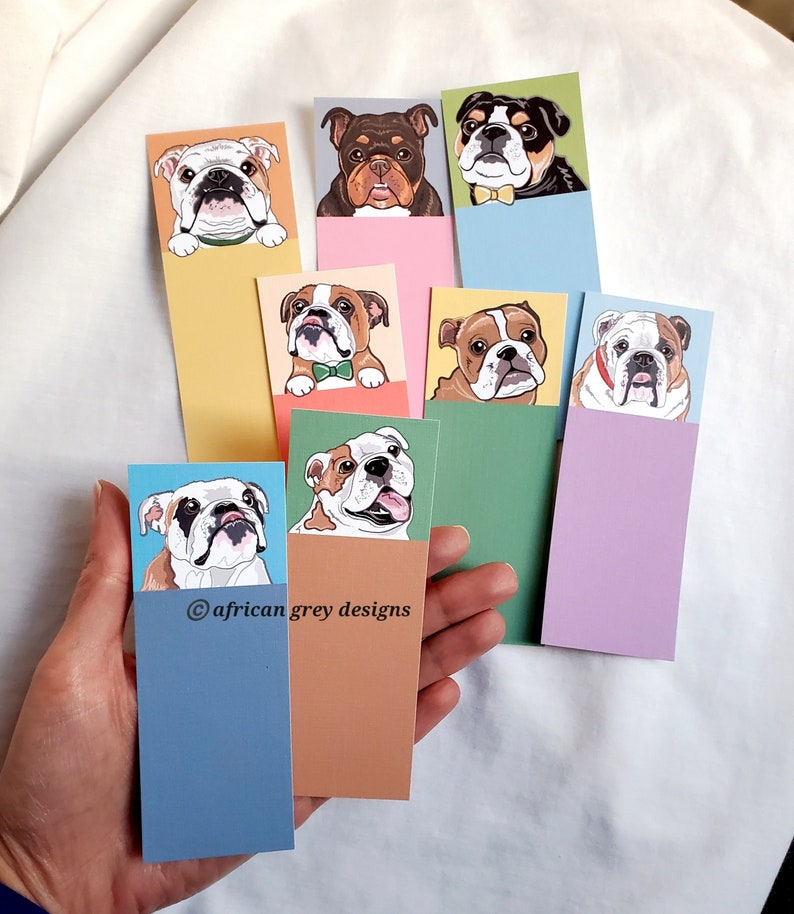 English Bulldog Bookmarks Eco-friendly Set of 8 Printed on - Etsy