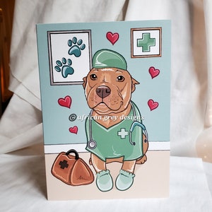 Dr. Pit Bull Greeting Card - Doctor or Veterinary Card