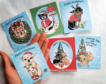 Chihuahua Christmas Valentines - Mini Eco-friendly Set of 6