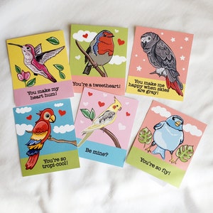 Bird Valentines Mini Eco-friendly Set of 6 image 1