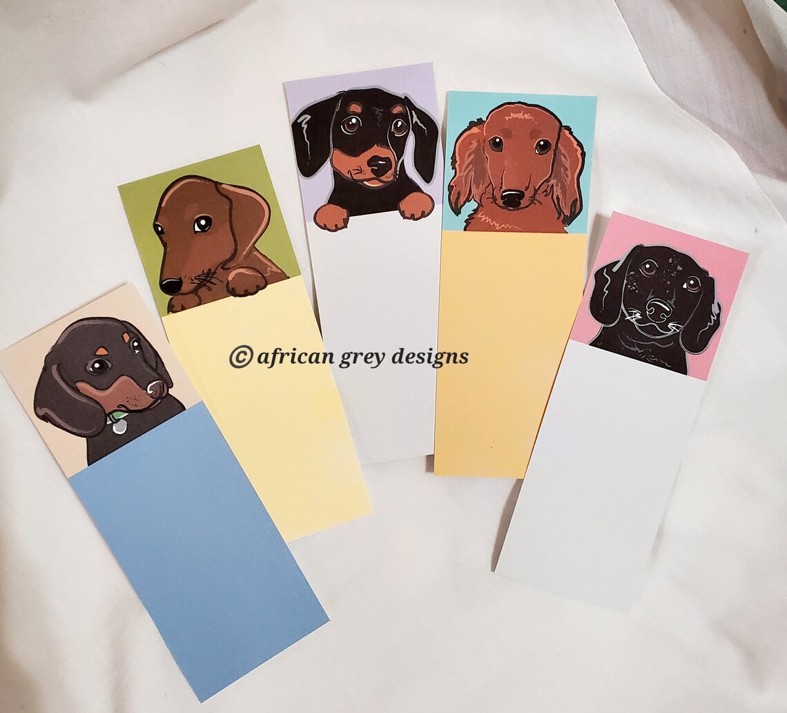 Dachshund Bookmarks Eco-friendly Set of 5 Printed on - Etsy