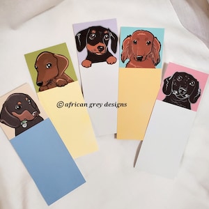 Dachshund Bookmarks - Eco-friendly Set of 5 Printed on Recycled Linen ...