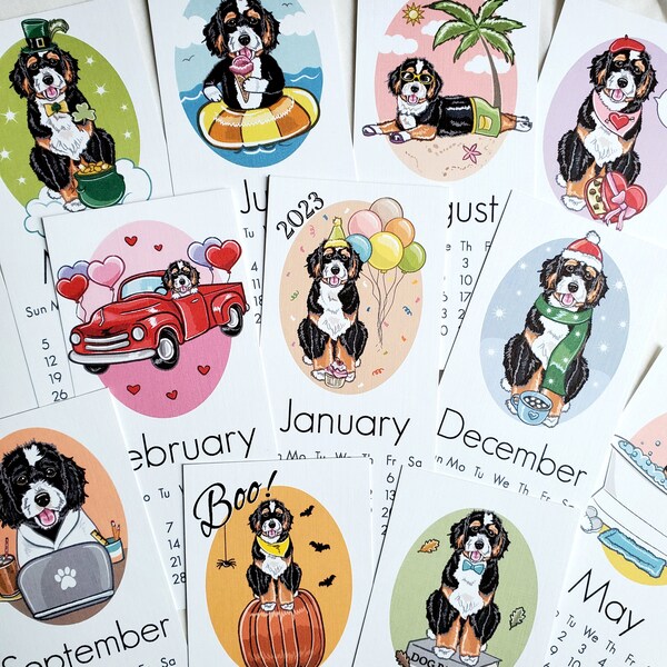 Bernedoodle Calendar Etsy