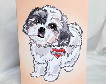 Custom Shih Tzu Tattoo Greeting Card