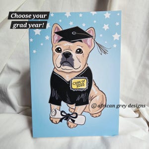 French Bulldog Graduation Greeting Card - Customize the Grad Year