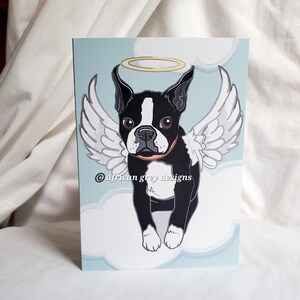 Angel Boston Terrier Greeting Card