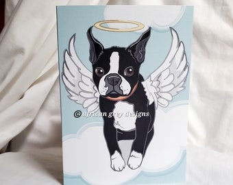 Angel Boston Terrier Greeting Card