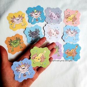 Axolotl Die Cut Collection - Eco-friendly Set of 12 - Scrapbooking Embellishment