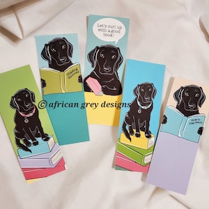 Labrador Bookmark Black Lab Bookmarks - Eco-friendly Set of 5 on Recycled Linen Paper - Etsy