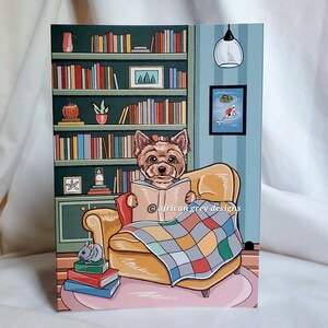 Yorkie Library Greeting Card